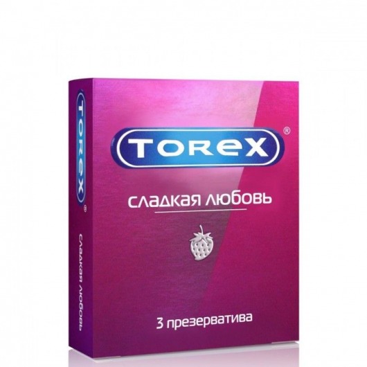 Презервативы Torex  Сладкая любовь  с ароматом клубники - 3 шт. - Torex - купить с доставкой в Красноярске