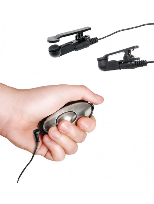 Черные электрические зажимы для сосков Shock Therapy Nipple Clamps - Pipedream - купить с доставкой в Красноярске