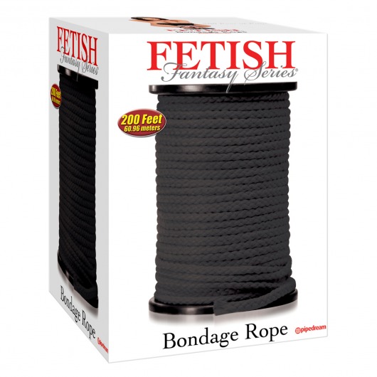 Черная веревка для связывания Bondage Rope - 60,9 м. - Pipedream - купить с доставкой в Красноярске