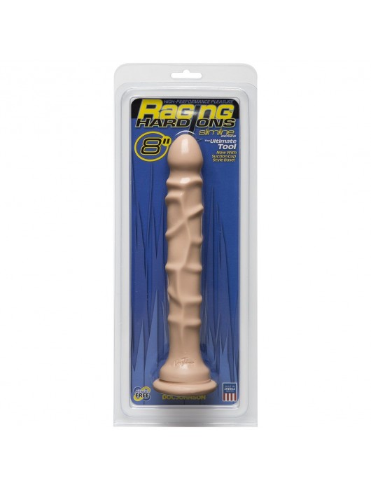 Анальный фаллос Raging Hard-Ons Slimline with Suction Cup 8  Dong - 20 см. - Doc Johnson