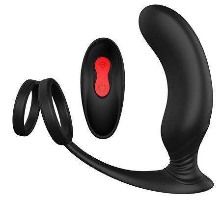 Черный массажер простаты REMOTE P-PLEASER - Dream Toys - в Красноярске купить с доставкой