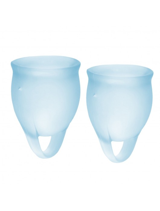 Набор голубых менструальных чаш Feel confident Menstrual Cup - Satisfyer - купить с доставкой в Красноярске