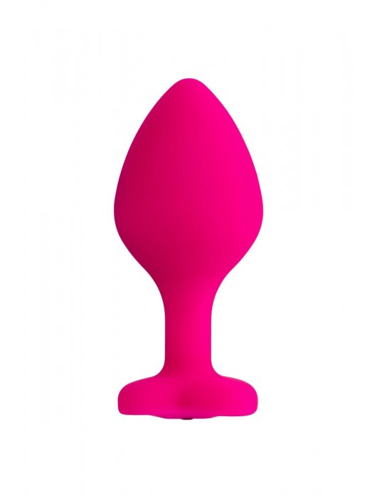 Розовая анальная втулка Diamond Heart с прозрачным кристаллом - 8 см. - ToyFa - купить с доставкой в Красноярске