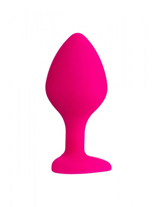 Розовая анальная втулка Diamond Heart с прозрачным кристаллом - 8 см. - ToyFa - купить с доставкой в Красноярске