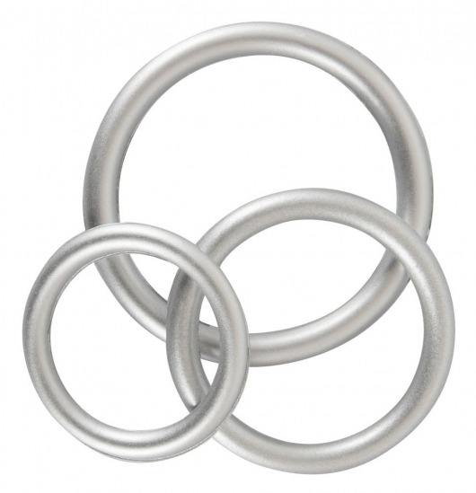 Набор из 3 эрекционных колец под металл Metallic Silicone Cock Ring Set - Orion - в Красноярске купить с доставкой