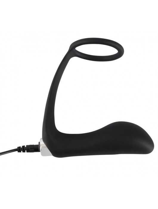 Черное эрекционное кольцо с анальной вибропробкой Vibrating Ring   Plug - Orion - в Красноярске купить с доставкой