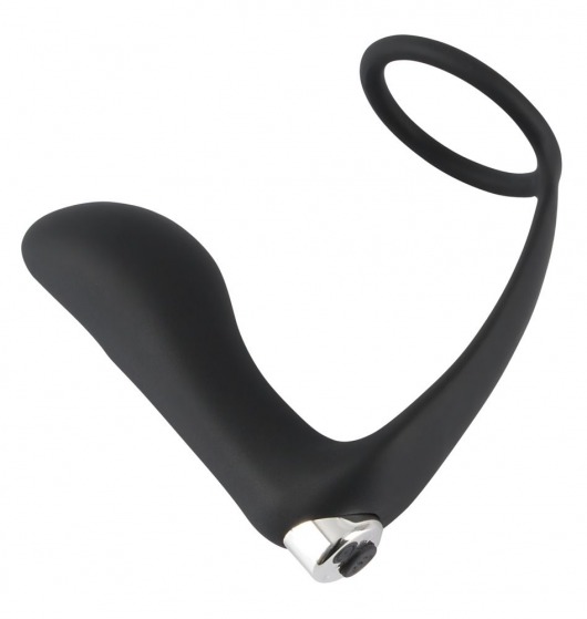 Черное эрекционное кольцо с анальной вибропробкой Vibrating Ring   Plug - Orion - в Красноярске купить с доставкой