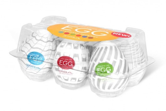 Набор из 6 мастурбаторов Tenga EGG Easy Beat с различным рельефом - Tenga - в Красноярске купить с доставкой