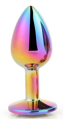 Голографическая анальная втулка с радужным кристаллом - 7,1 см. - Dream Toys - купить с доставкой в Красноярске
