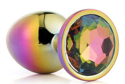 Голографическая анальная втулка с радужным кристаллом - 7,1 см. - Dream Toys - купить с доставкой в Красноярске