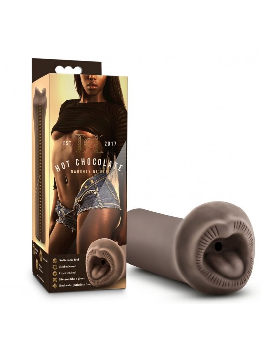 Коричневый мастурбатор-ротик Naughty Nicole - Blush Novelties - в Красноярске купить с доставкой