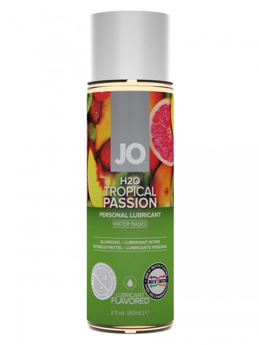 Лубрикант на водной основе с ароматом тропических фруктов JO Flavored Tropical Passion - 60 мл. - System JO - купить с доставкой в Красноярске