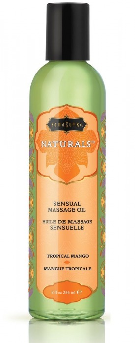 Массажное масло Naturals Tropical Mango с ароматом манго - 236 мл. - Kama Sutra - купить с доставкой в Красноярске