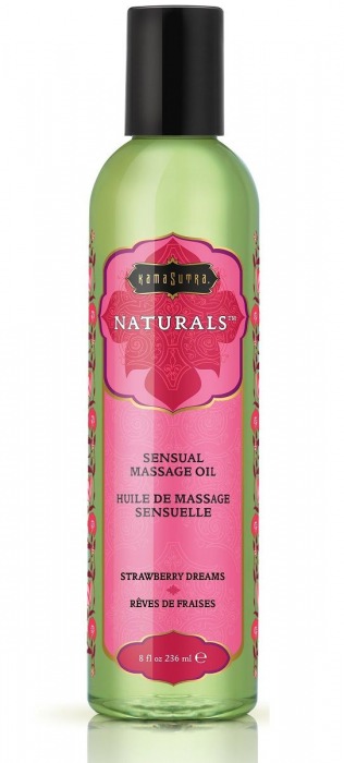 Массажное масло Naturals Strawberry Dreams с ароматом клубники - 236 мл. - Kama Sutra - купить с доставкой в Красноярске