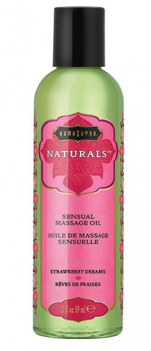 Массажное масло Naturals Strawberry Dreams с ароматом клубники - 59 мл. - Kama Sutra - купить с доставкой в Красноярске