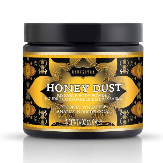 Пудра для тела Honey Dust Body Powder с ароматом кокоса и ананаса - 170 гр. - Kama Sutra - купить с доставкой в Красноярске