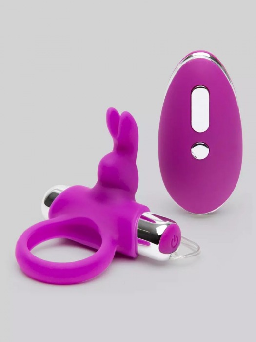 Лиловое виброкольцо с пультом ДУ Remote Control Cock Ring - Happy Rabbit - в Красноярске купить с доставкой