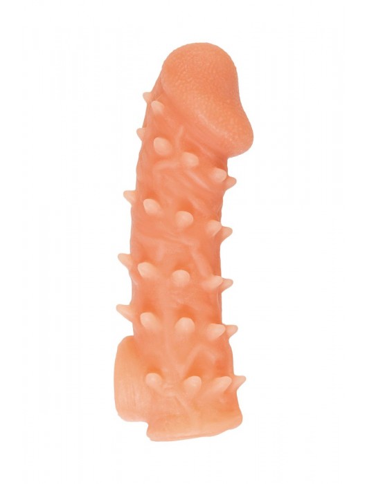 Телесная закрытая насадка с пупырышками Cock Sleeve Size L - 17,6 см. - KOKOS - в Красноярске купить с доставкой