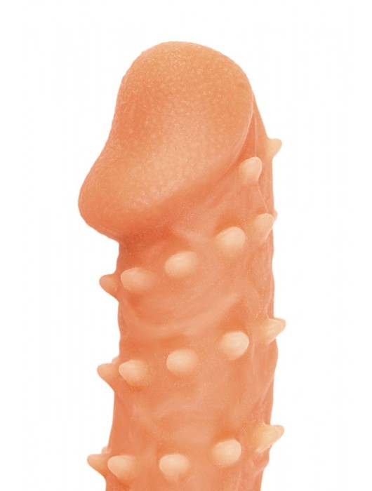 Телесная закрытая насадка с пупырышками Cock Sleeve Size L - 17,6 см. - KOKOS - в Красноярске купить с доставкой