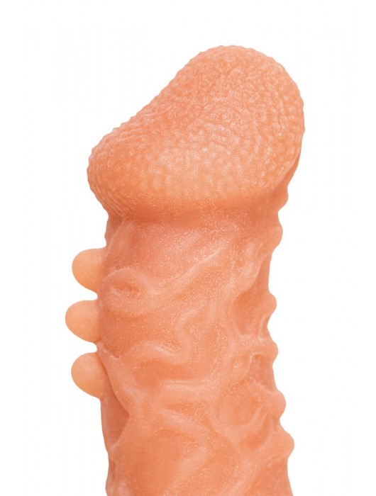 Телесная закрытая насадка с шершавой головкой Cock Sleeve Size S - 13,8 см. - KOKOS - в Красноярске купить с доставкой