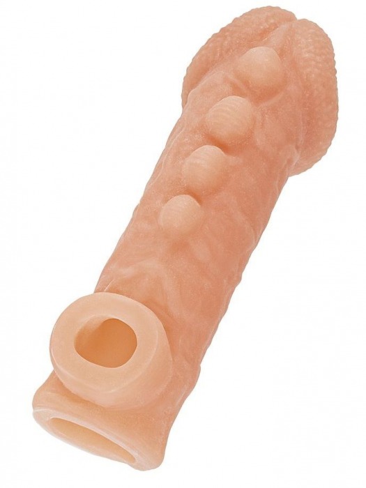 Телесная закрытая насадка с шишечками Cock Sleeve Size M - 15,6 см. - KOKOS - в Красноярске купить с доставкой