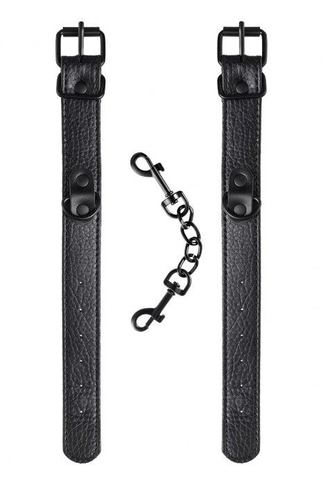 Узкие черные наручники на сцепке - ToyFa - купить с доставкой в Красноярске