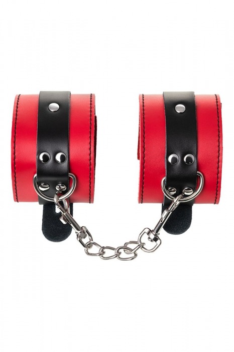 Красно-черные оковы на ноги из кожи - ToyFa - купить с доставкой в Красноярске