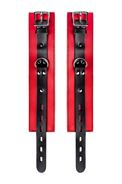 Красно-черные оковы на ноги из кожи - ToyFa - купить с доставкой в Красноярске