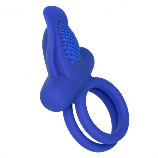 Синее перезаряжаемое эрекционное кольцо Silicone Rechargeable Dual Pleaser Enhancer - California Exotic Novelties - в Красноярске купить с доставкой