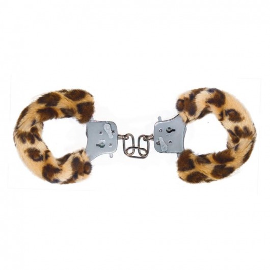 Наручники с леопардовым мехом Furry Fun Cuffs Leopard - Toy Joy - купить с доставкой в Красноярске