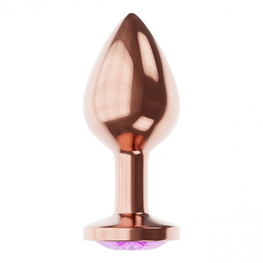 Пробка цвета розового золота с фиолетовым кристаллом Diamond Amethyst Shine S - 7,2 см. - Lola Games - купить с доставкой в Красноярске