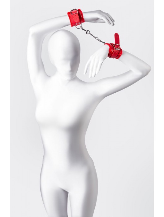 Красные наручники Anonymo из искусственной кожи - ToyFa - купить с доставкой в Красноярске