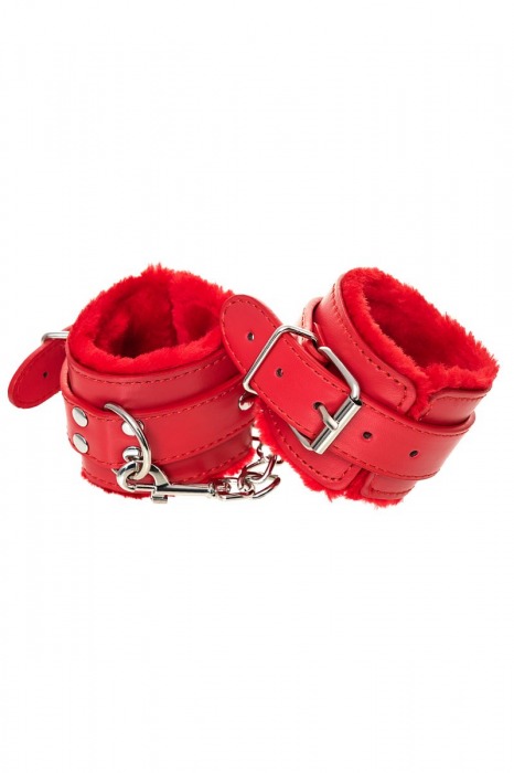 Красные наручники Anonymo из искусственной кожи - ToyFa - купить с доставкой в Красноярске