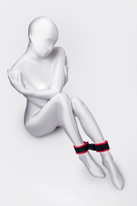 Красно-черные велюровые оковы Anonymo - ToyFa - купить с доставкой в Красноярске