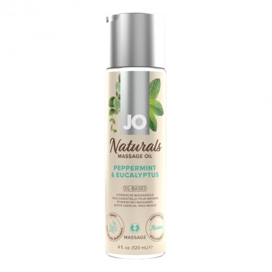 Массажное масло с ароматом перечной мяты и эвкалипта JO Naturals Peppermint   Eucalyptus - 120 мл. - System JO - купить с доставкой в Красноярске