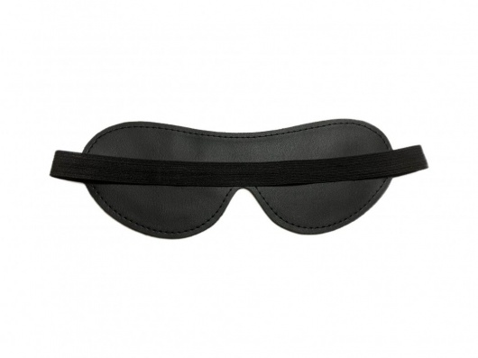 Черная лаковая маска на глаза из эко-кожи - БДСМ Арсенал - купить с доставкой в Красноярске