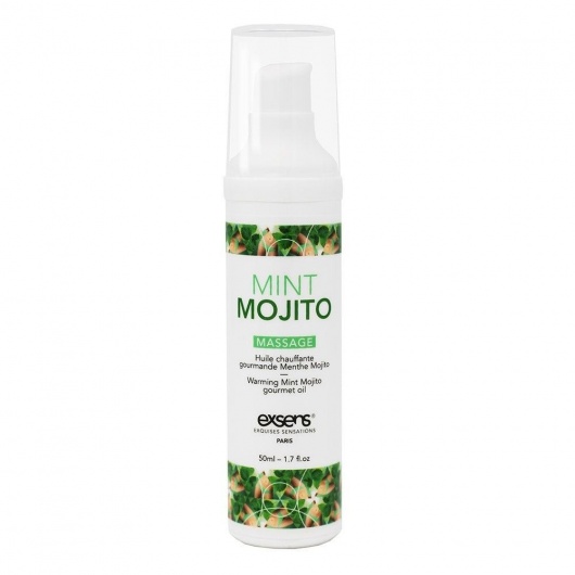 Разогревающее массажное масло с ароматом мохито Gourmet Mint Mojito - 50 мл. - Exsens - купить с доставкой в Красноярске