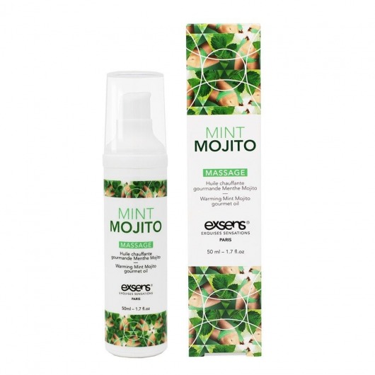 Разогревающее массажное масло с ароматом мохито Gourmet Mint Mojito - 50 мл. - Exsens - купить с доставкой в Красноярске