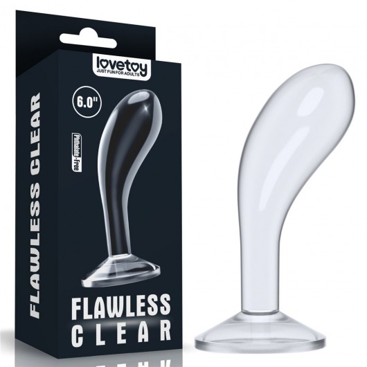 Прозрачный стимулятор простаты Flawless Clear Prostate Plug - 15 см. - Lovetoy - в Красноярске купить с доставкой