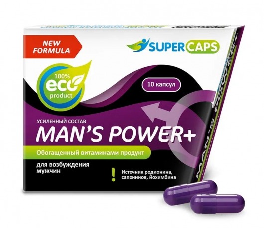 Возбуждающее средство для мужчин Mans Power plus - 10 капсул (0,35 гр.) +1 в подарок - SuperCaps - купить с доставкой в Красноярске