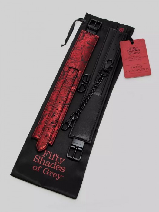 Красно-черные оковы Reversible Faux Leather Ankle Cuffs - Fifty Shades of Grey - купить с доставкой в Красноярске