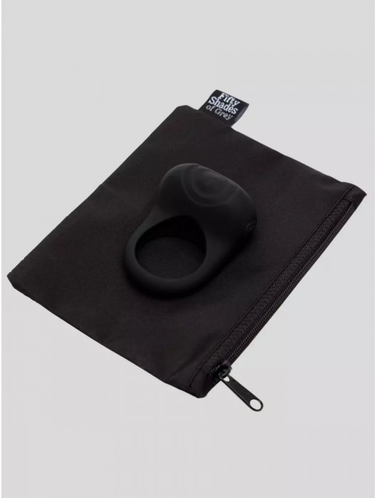 Черное эрекционное виброкольцо Sensation Rechargeable Vibrating Love Ring - Fifty Shades of Grey - в Красноярске купить с доставкой