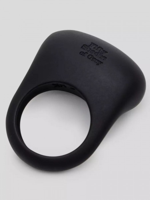 Черное эрекционное виброкольцо Sensation Rechargeable Vibrating Love Ring - Fifty Shades of Grey - в Красноярске купить с доставкой