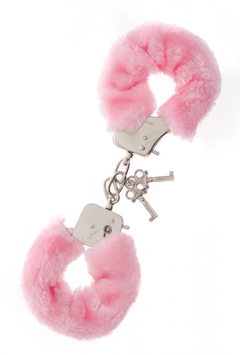 Металлические наручники с розовой меховой опушкой METAL HANDCUFF WITH PLUSH PINK - Dream Toys - купить с доставкой в Красноярске