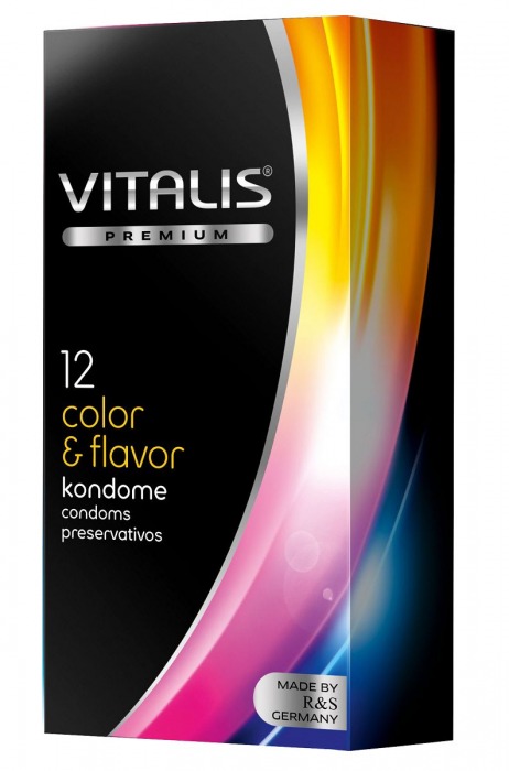 Цветные ароматизированные презервативы VITALIS PREMIUM color   flavor - 12 шт. - Vitalis - купить с доставкой в Красноярске