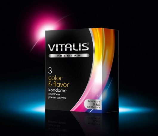 Цветные ароматизированные презервативы VITALIS PREMIUM color   flavor - 3 шт. - Vitalis - купить с доставкой в Красноярске