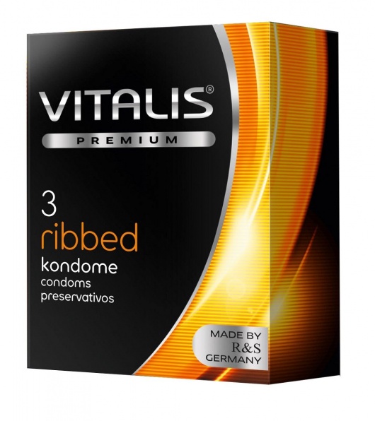 Ребристые презервативы VITALIS PREMIUM ribbed - 3 шт. - Vitalis - купить с доставкой в Красноярске
