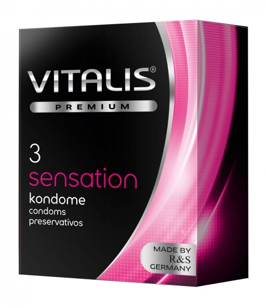 Презервативы с пупырышками и кольцами VITALIS PREMIUM sensation - 3 шт. - Vitalis - купить с доставкой в Красноярске