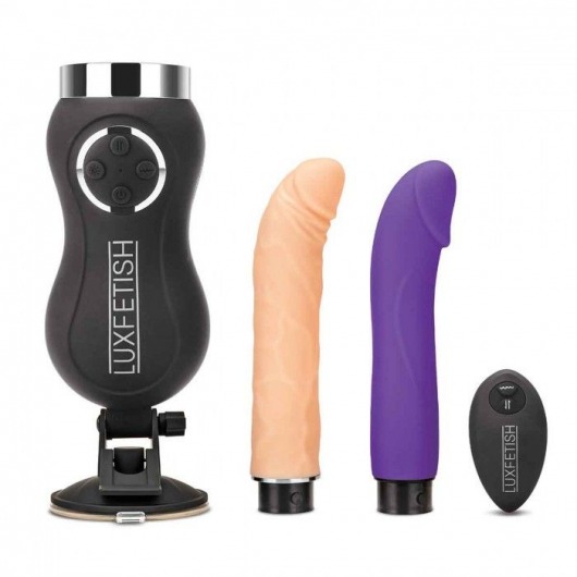 Портативная секс-машина Thrusting Compact Sex Machine c 2 насадками - Lux Fetish - купить с доставкой в Красноярске