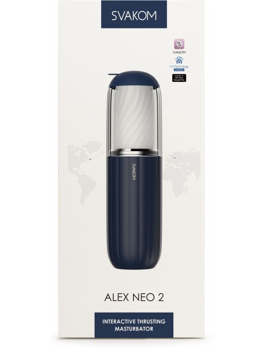 Черно-белый интерактивный мастурбатор Alex Neo 2 - Svakom - в Красноярске купить с доставкой